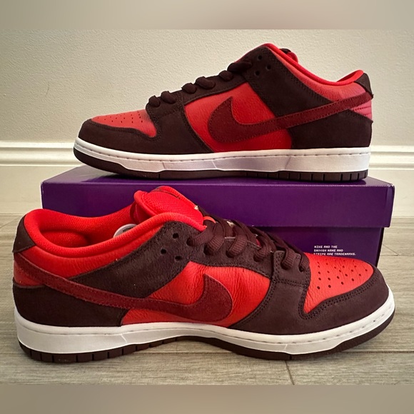 Nike SB Dunk Low Pro Fruity Pack Cherry DM0807-600 Burgundy Crush Team Red Sz 12 - Picture 2 of 13